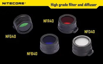 Ücretsiz kargo 1 adet Nitecore Renk Filtresi (40mm) NFR40 NFB40 NFG40 NFD40 için uygun EA4 P25 el feneri kafa ile 40mm