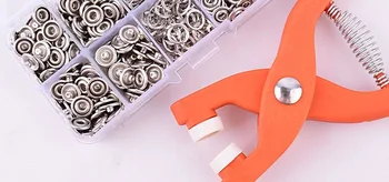 Ücretsiz Kargo 100 Takım Gümüş Renk 9.5 mm Metal Bakır çıt çıtlı düğmeler Bağlantı Elemanları Basın Çiviler Poppers Pense İle