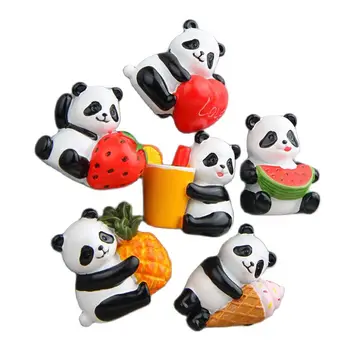 Ücretsiz Kargo Toptan Buzdolabı mıknatısı Reçine buzdolabı Manyetik Çıkartmalar Sevimli hayvan Panda Meyve Buzdolabı Mıknatısı Ev Dekor