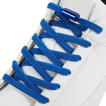 Ücretsiz Maç Elastik Ayakabı Kilit Tembel Danteller Düz Çok Renk Seçenekleri Hiçbir Kravat Ayakkabı Bağı Yuvarlak Kapsül Metal 18 Renkler