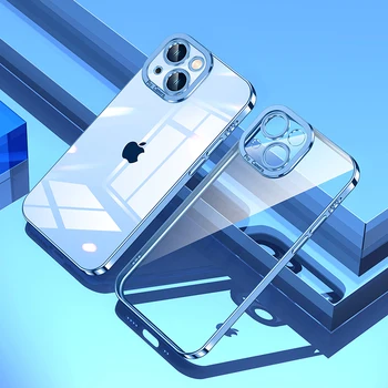 Şeffaf Kaplama Lens Koruyucu Telefon Kılıfı için İphone 13 12 11 14 Pro Max Darbeye Dayanıklı Kapak iPhone X XS Max 7 8 Artı Yumuşak Kılıf