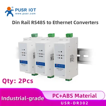 【Fiyat 2 Adet】 PUSR Dın Ray RS485 seri Ethernet aygıt sunucusu dönüştürücü Modbus RTU TCP USR-DR302