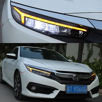 LED DRL Far Honda Civic 10TH Gen 2016-2022 Yıldız Animasyon Sıralı Göstergesi Ön lamba donanımı