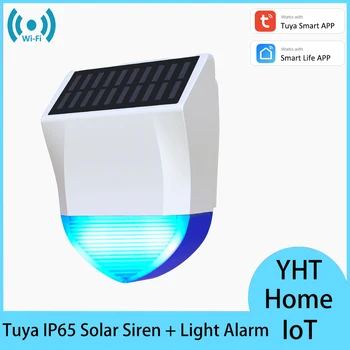 Tuya Akıllı WiFi Açık Güneş 95DB Siren Ses Işığı Pasif Alarm kurcalama uyarısı 18650 şarj edilebilir pil C Tipi Güç Kaynağı